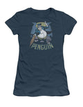 The Penguin DC villain graphic on a black women's t-shirt.