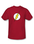 Flash logo graphic on a red adult t-shirt.
