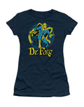 Dr Fate DC Comics graphic on a navy blue women's t-shirt.