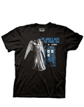 The angels have the phone box graphic on a black adult t-shirt.