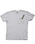 Dr Who sonic screwdriver graphic on a light grey adult t-shirt.