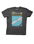Sonic screwdriver Haynes manual graphic on a charcoal grey adult t-shirt.