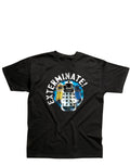 Doctor Who classic exterminate graphic on a black kids t-shirt.