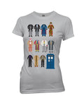 Outfits graphic on a silver grey women's t-shirt.