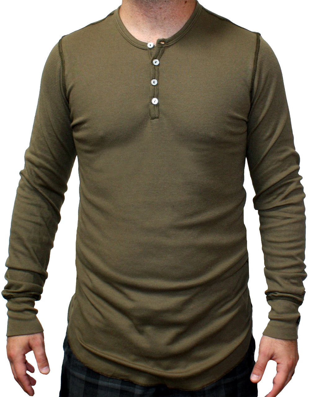 Dexter kill thermal graphic on a green adult long sleeve top.