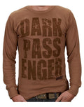 Dexter dark passenger thermal graphic on a brown adult long sleeve top.