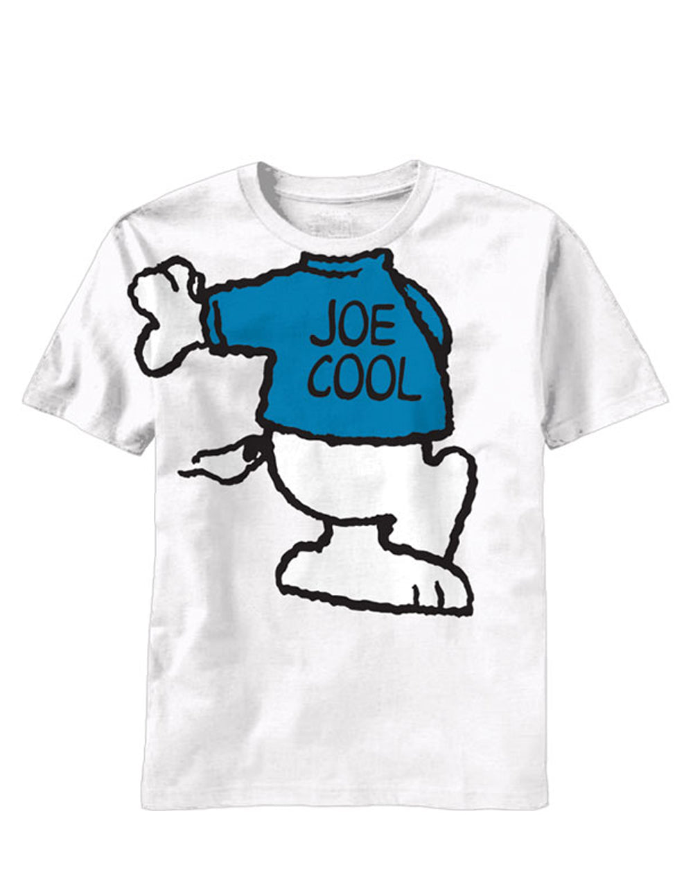 Snoopy costume graphic on a white adult t-shirt.