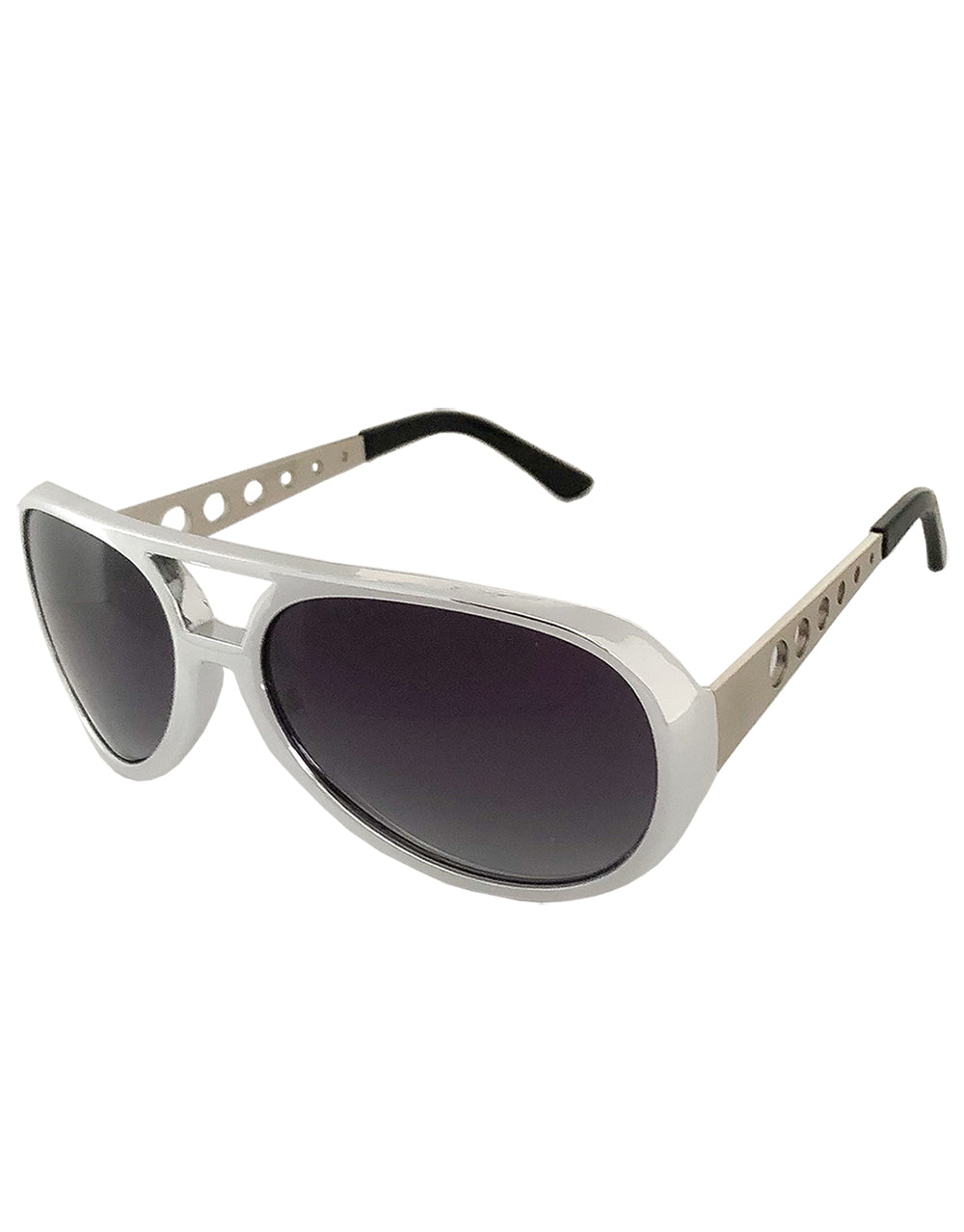 Elvis Sunglasses Style 1, Silver Frame / Smoke Gradient Lens