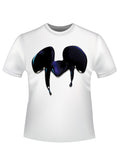Mickey ears drip graphic on a white adult t-shirt.