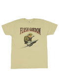 Adult french vanilla cream t-shirt featuring a vintage Flash Gordon rocket ship graphic.