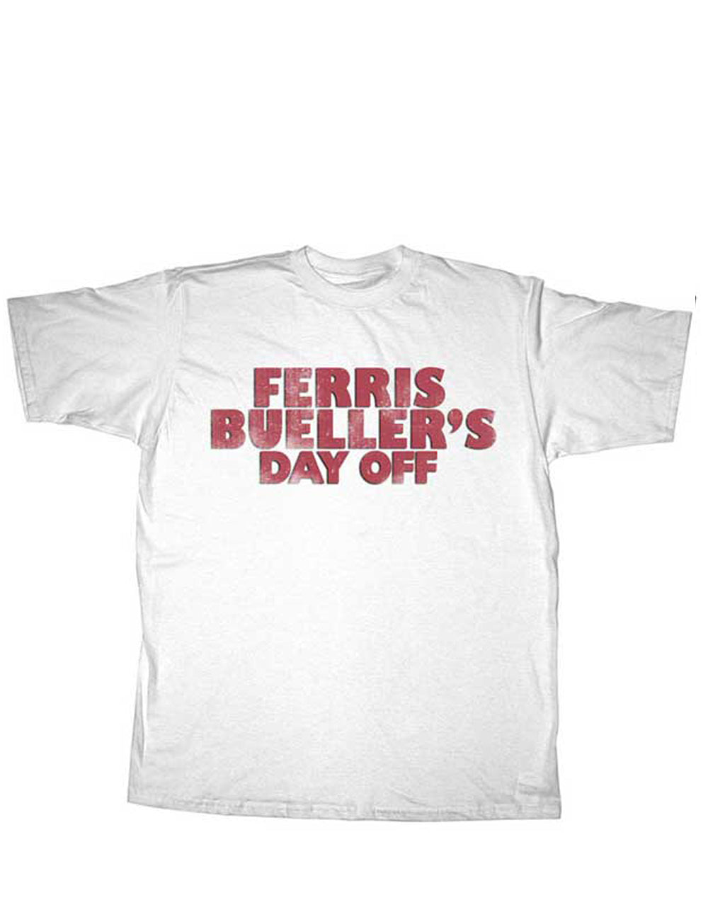 Ferris Bueller's day off graphic on a white adult t-shirt.