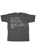 Ferris Bueller skiver graphic on a dark grey adult t-shirt.