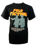 Pulp Fiction Jules and Vincent graphic on a black adult t-shirt.
