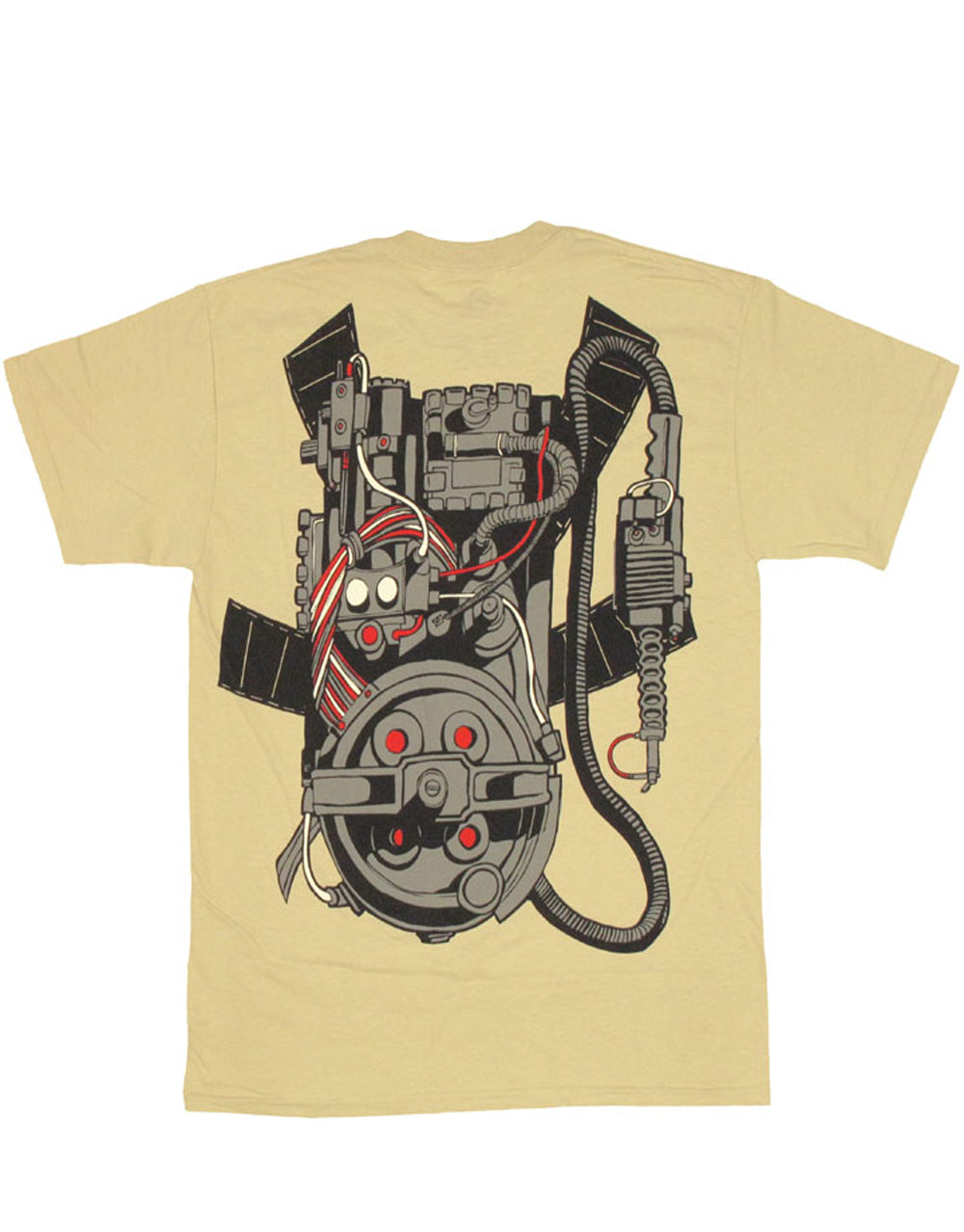 Venkman costume graphic on a beige adult t-shirt.