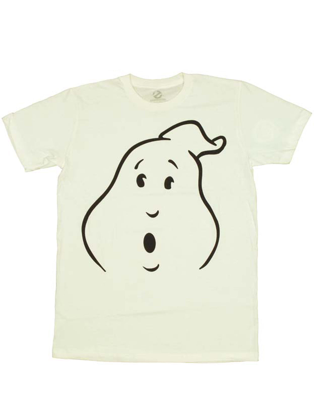 Ghostbusters face it graphic on a white adult t-shirt.