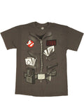Venkman uniform costume graphic on a grey adult t-shirt.