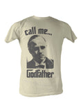 The Godfather call me graphic on a french vanilla adult t-shirt.