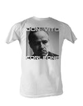 The Godfather Don Vito graphic on a white adult t-shirt.