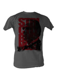 The Godfather strictly business graphic on a dark grey adult t-shirt.