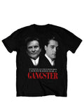 Goodfellas be a gangster graphic on a black adult t-shirt.
