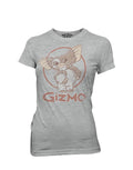 Athletic Gizmo graphic on a heathered athletic grey women's t-shirt.