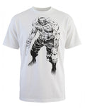 Sin City he never screams graphic on a white adult t-shirt.