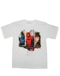 Hellboy ungodly creatures graphic on a white adult t-shirt.