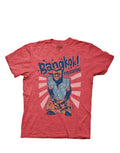 Bangkok graphic on a red adult t-shirt.