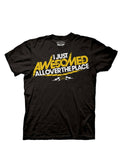 Awesomed graphic on a black adult t-shirt.