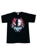 Hellraiser Pinhead Cenobite hell fire graphic on a black adult t-shirt.