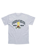 The Simpsons Bart underachiever graphic on a grey kids t-shirt.