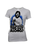 Who brought this guy graphic on a grey women's t-shirt.