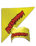 Hulk Hogan hulkamania bandana graphic on a yellow adult t-shirt.