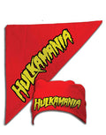 Hulk Hogan hulkamania bandana graphic on a red adult t-shirt.