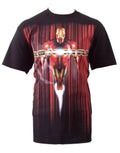 Iron Man flight graphic on a black adult t-shirt.