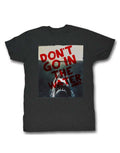 Jaws don't do it graphic on a charcoal grey adult t-shirt.