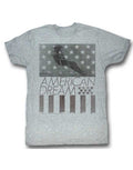 James Dean American dream graphic on a heathered grey adult t-shirt.