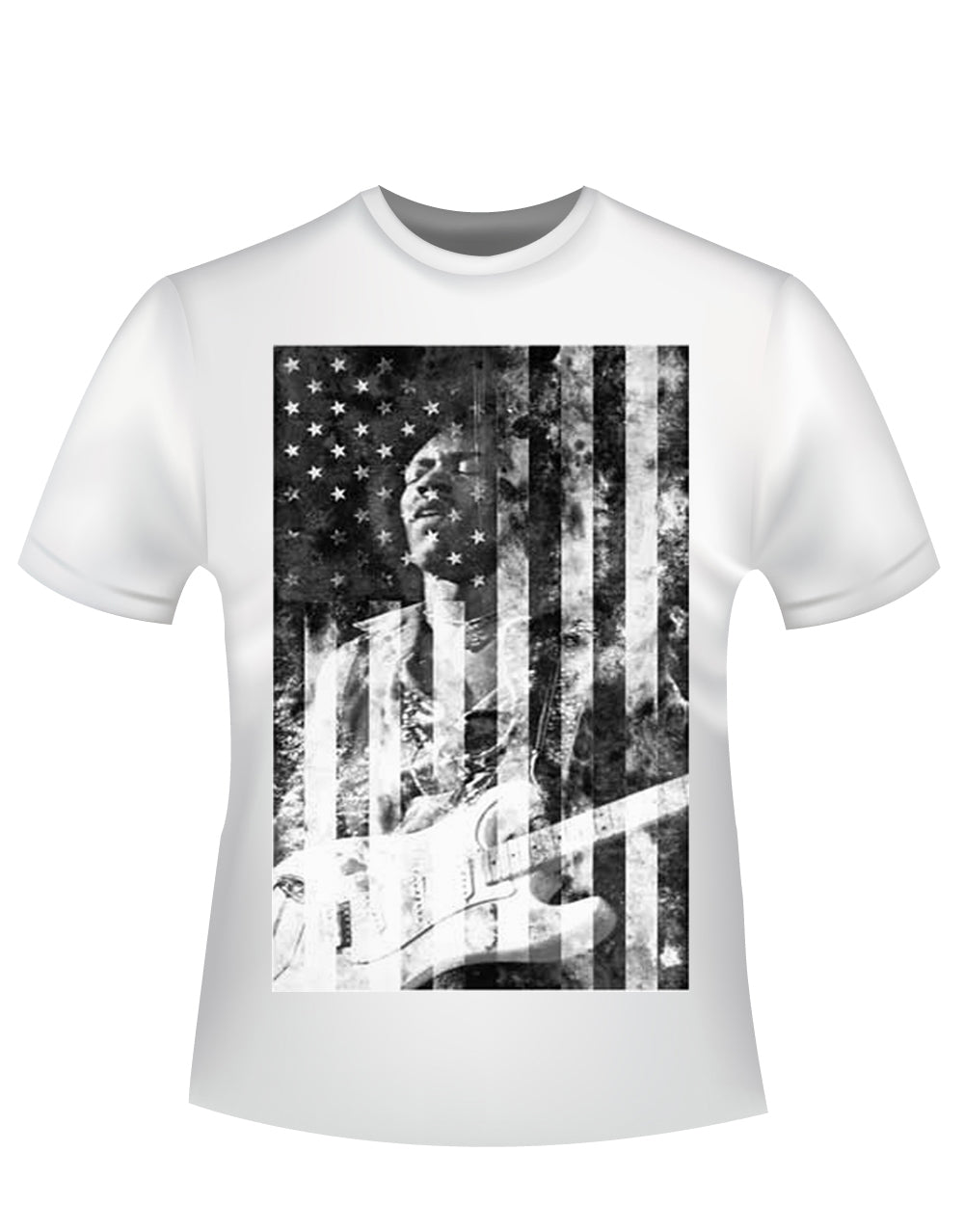Jimi Hendrix got back USA graphic on a white adult t-shirt.