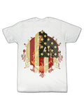 Jimi Hendrix crest thing graphic on a white adult t-shirt.