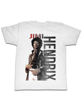 Jimi Hendrix James Hendrix graphic on a white adult t-shirt.