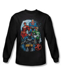 The four graphic on a black adult long sleeve top.
