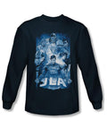 Burst graphic on a navy blue adult long sleeve top.