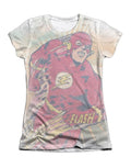 The Flash daytime run graphic on a white women's t-shirt.