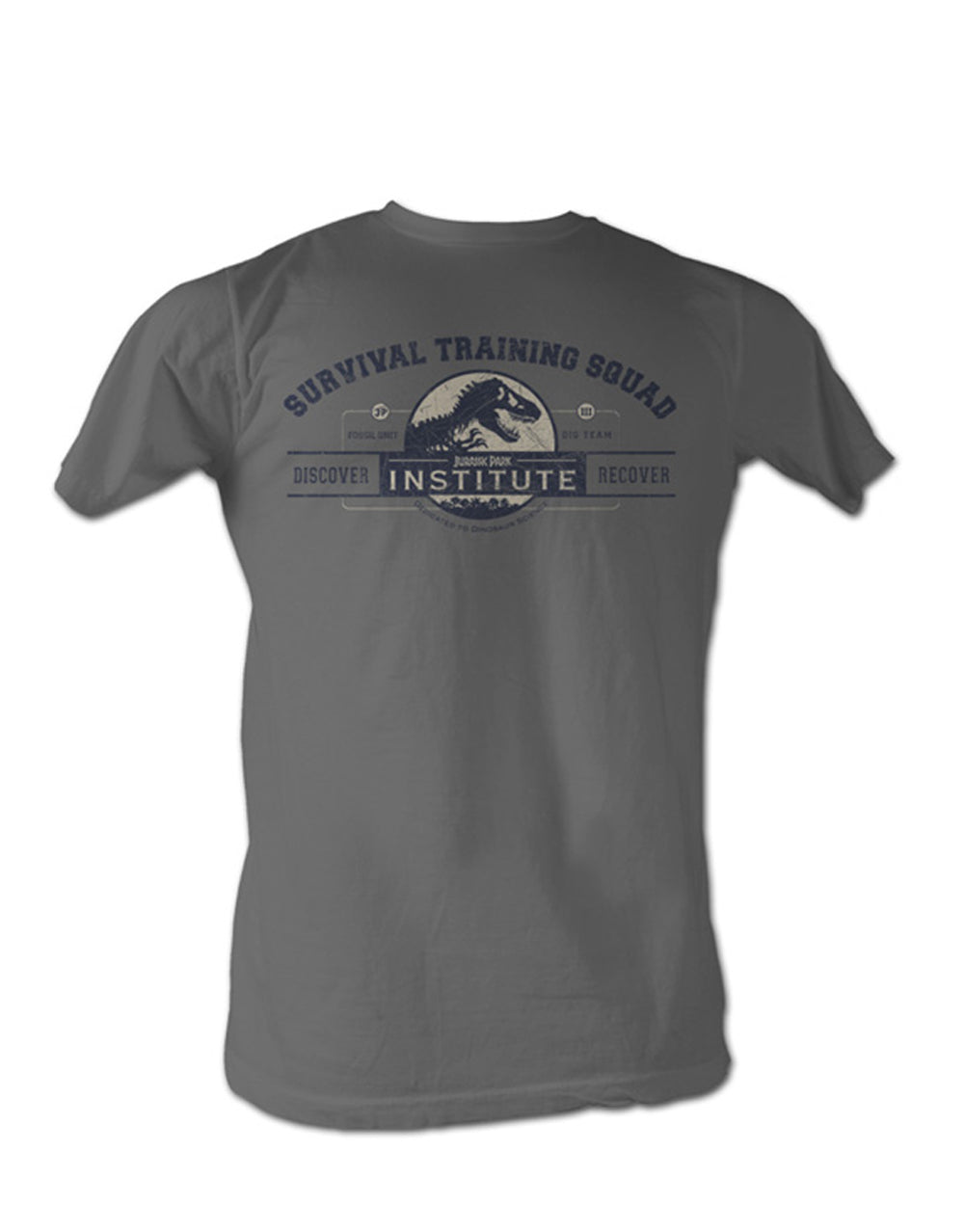 Jurassic Park adult survival t-shirt in dark grey 