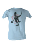 Jurassic Park adult raptor halftone t-shirt in sky blue