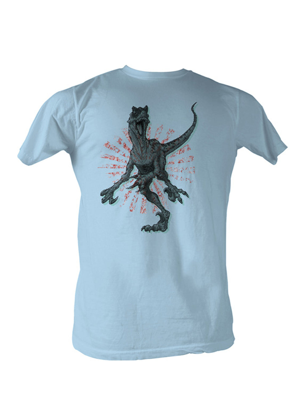 Jurassic Park adult raptor halftone t-shirt in sky blue