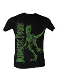Jurassic Park adult raptor stamp t-shirt in black