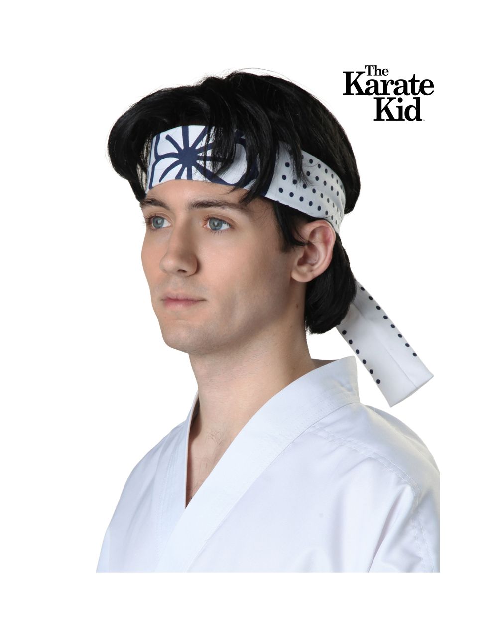Karate Kid Daniel LaRusso wig costume accessory for adults.