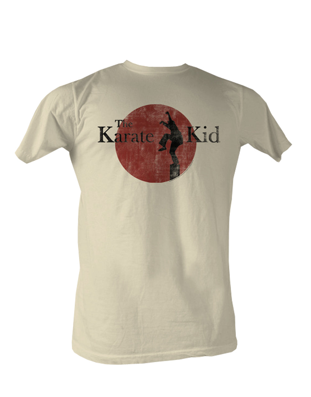 The Karate Kid vintage graphic on a french vanilla adult t-shirt.