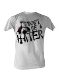 The Karate Kid Johnny Lawrence hater graphic on a white adult t-shirt.